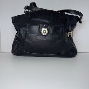 Etienne Aigner Black Leather Shoulder Bag